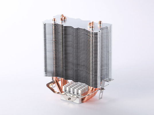 Aluminum Fin Heat Sink With Copper Pipe 99.5% Purity Stamping Power